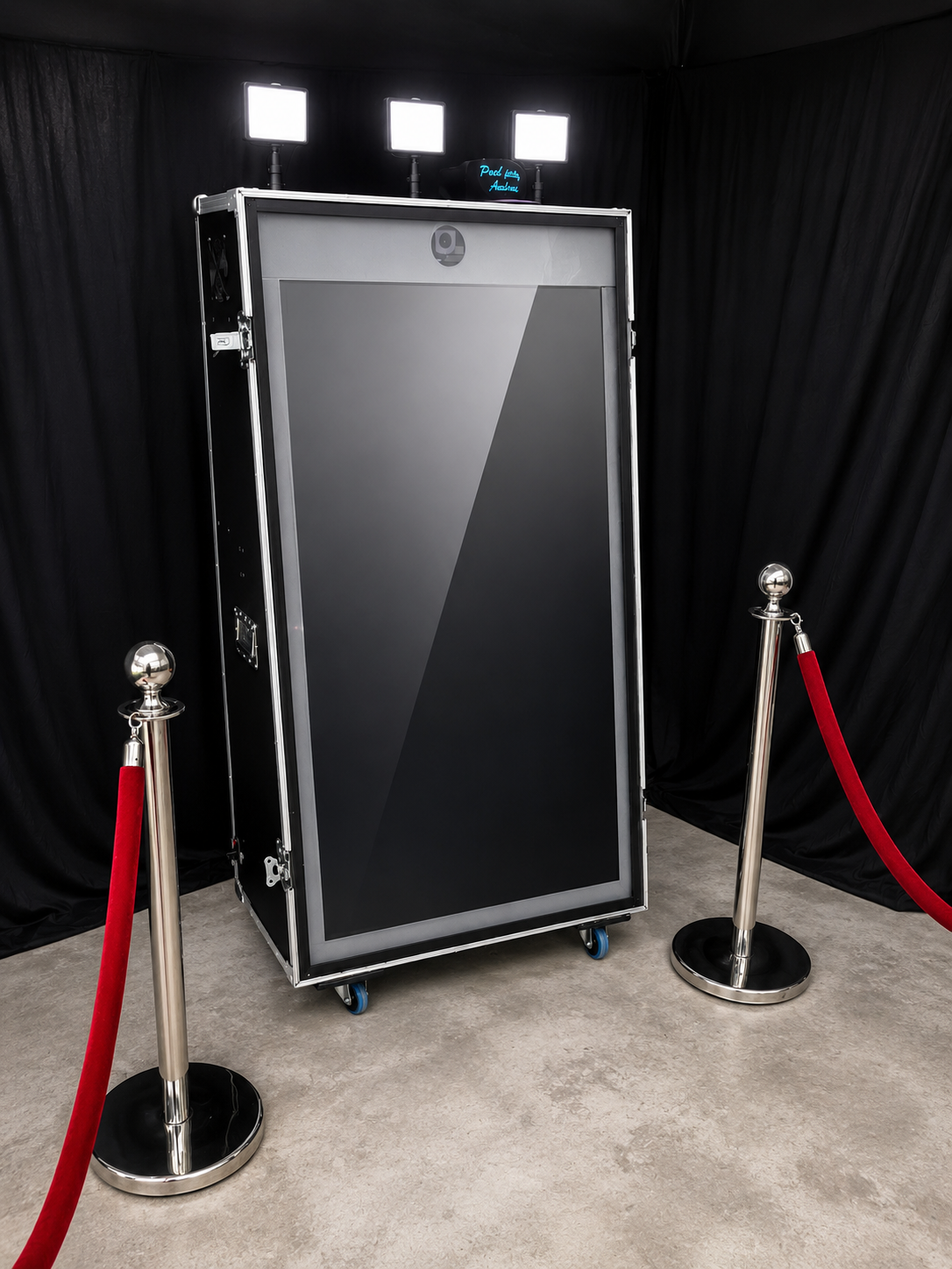 Espejo mágico para eventos en Cataluña con montaje profesional de FlashFuny